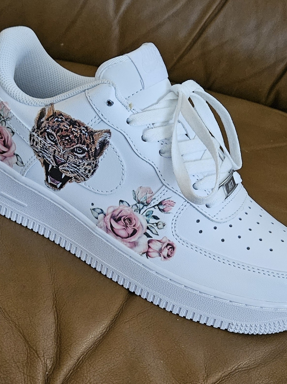 Women's Nike Air Force 1 '07 Customized Floral Designer Sneakers Sz 7.5 WOMEN/6Y - Picture 10 of 14
